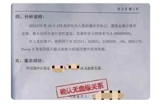  亲子鉴定报告单出来后，他傻眼了，孩子不是他的